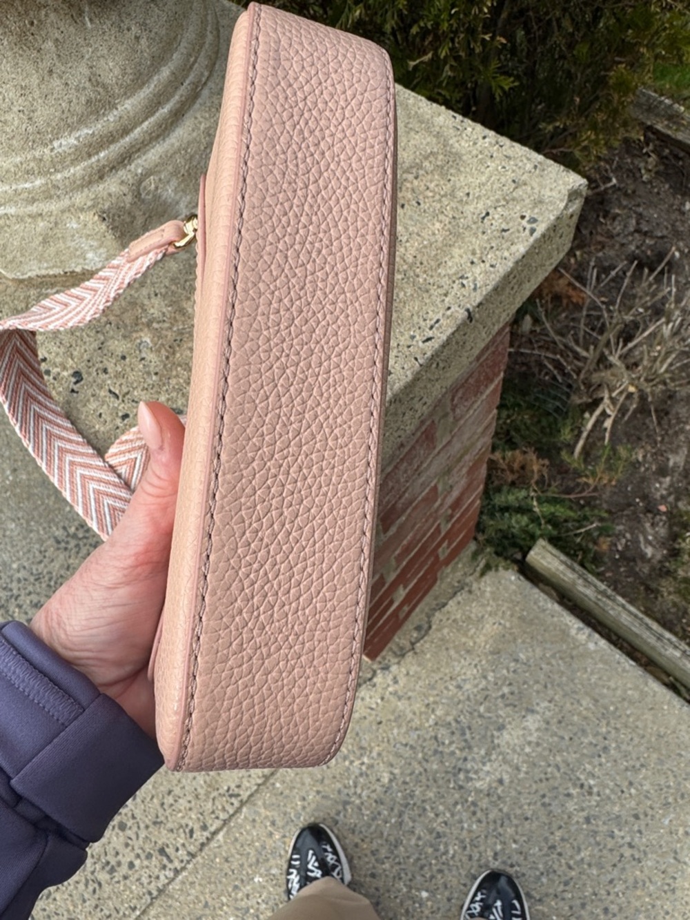 Marc Jacobs Dusty Pink Pebbled Leather Crossbody with Patterned Strap - Picture 7 of 11
